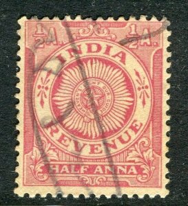 INDIA; Early 1940s fine used Revenue issue used 1/2a. value