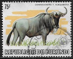 Burundi #600a Used Stamp - Wildebeest - WWF Overprint