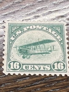 Scott # C2 Green 16cent Curtiss Jenny- MHOG Well Centered 1918 Airmail