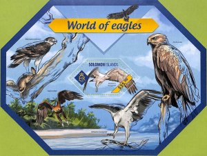 A8518 - SOLOMON -  Stamp Sheet - 2014 BIRDS OF PREY EAGLES