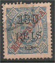 ANGOLA, 1915, used 130r on 300r Overprinted Scott 216