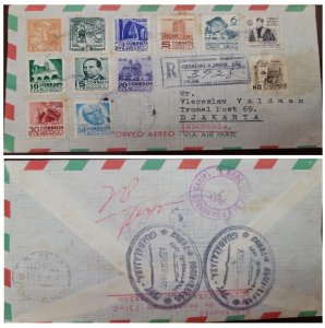 D)1952, MEXICO, LETTER CIRCULATED FROM MEXICO TO INDONESIA, AIR MAIL, WITH