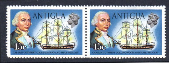 ANTIGUA 249a MH PAIR (WMK 315 UPRIGHT) SCV $6.25 BIN $3.15 SHIPS