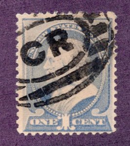 OAS-CNY 3858 REGULAR ISSUE 1887 SCOTT 212 $0.01 FRANKLIN USED VF