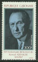 Gabon #C288 MNH Stamp, Konrad Adenauer