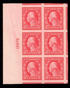 MOMEN: US STAMPS #482 PLATE BLOCK OF 6 MINT OG NH GEM LOT #89302