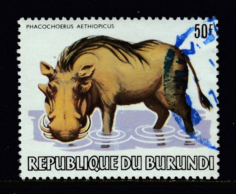 BURUNDI — SCOTT 596 — 1983 WILDLIFE — 50F WARTHOG — USED — SCV $55.00