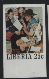 LIBERIA, 856f  MNH IMPERF,  SCOUTING, NORMAN ROCKWELL