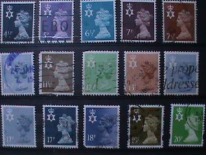 NORTHERN ​IRELAND-1971-NIMH1//46 30 DIFFERENT ELIZABETH II RARE USED EST. $42