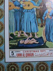 UMM AL QIWAIN-AIRMAIL-1971 CHRISTMAS-VIRGIN & THE CHILD PAINTING-MNH IMPERF