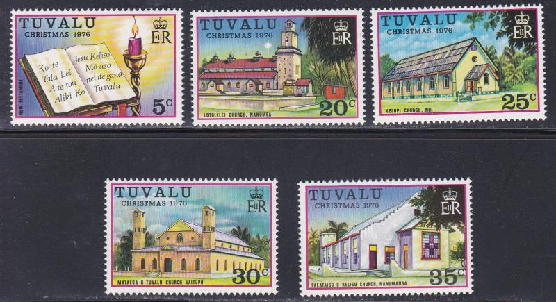 Tuvalu # 38-42, Christmas, Various Churches, NH, 1/2 Cat.