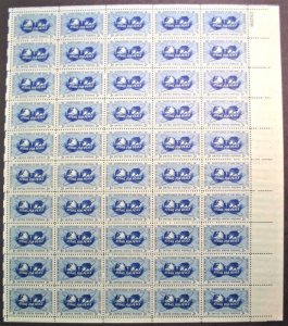 US Stamp - 1955 Atoms for Peace - 50 Stamp Sheet - Scott #1070