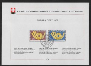 Switzerland 580-1 1973 Europa PTT Collection Sheet FD