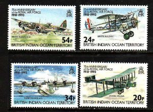 BIOT-Sc#136-9- id7-unused NH set-Planes-RAF-Aircraft-1993-