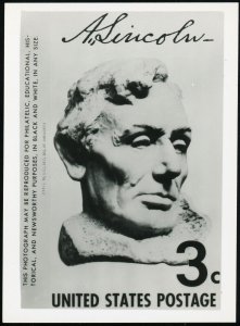 USA #1114 Lincoln by Gutzon Borglum  A560 Photo Essay BW 3x4 Publicity Card