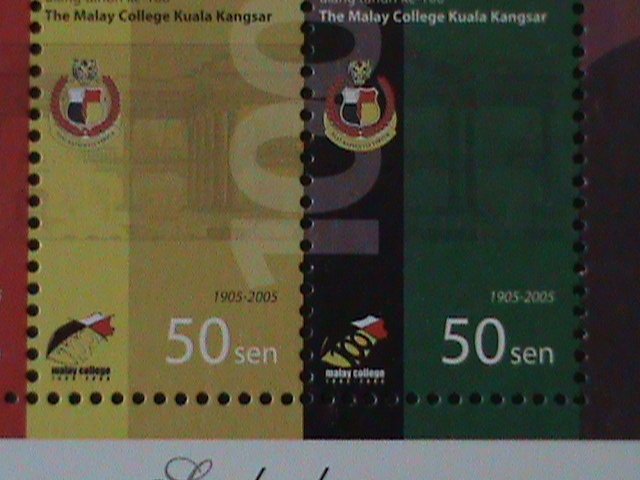 ​MALAYSIA-2005-SC#1053-CENTENARY OF MALAY COLLEGE-KUALA-KANGSAR  -MNH -S/S-VF