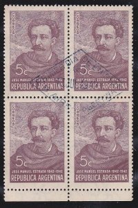 ARGENTINA 1942 Estrada block of 4 with first day pmk.......................A7201