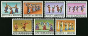 Mongolia 1977 MNH Stamps Scott 944-950 Music Folk Dance Folklore