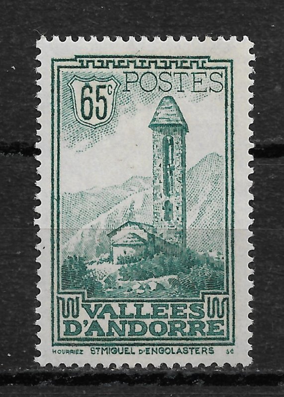 French Andorra 1932, Scott # 41, 65c,VF MVLH*OG (FR-1)