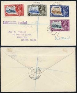 Swaziland SG21/4 1935 Silver Jubilee on Registered Cover (not FDC)