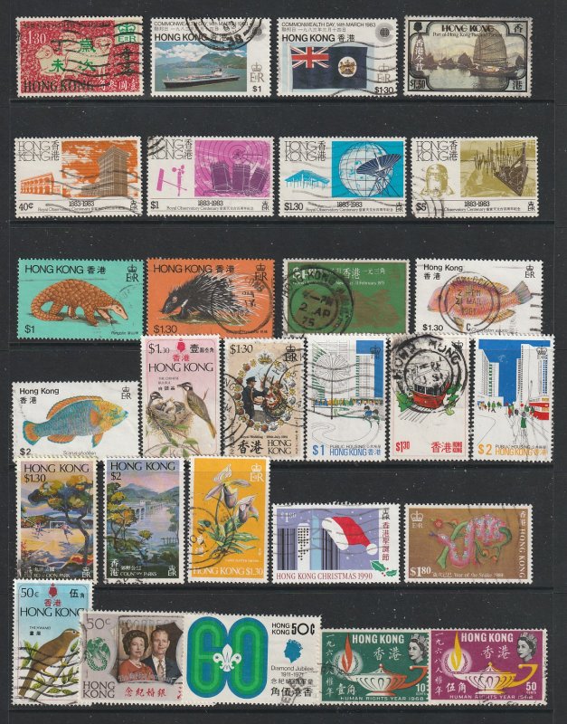 Hong Kong a small used lot of decent QE2 commems