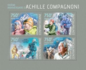 CENTRAFRICAINE 2014 SHEET ACHILLE COMPAGNONI MOUNTAINEERS MOUNTAIN CLIMBERS