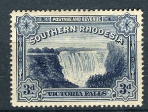 RHODESIA; 1932 early Victoria Falls issue fine Mint hinged 3d. value