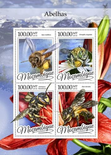 MOZAMBIQUE 2016 SHEET BEES INSECTS