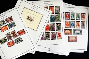 COLOR PRINTED SOMALI COAST 1894-1966 STAMP ALBUM PAGES (40 illustrated pages)