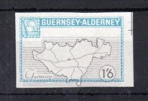 GUERNSEY-ALDERNEY 1965 1/6 MOUNTED MINT IMPERFORATE WITH SHIFT OF VIGNETTE