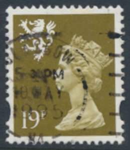 Scotland GB  Machin 19p SG S82  Used  1 band to right SC# SMH63 