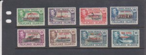 Falkland Islands-South Georgia GVI Definitive Overprints MH Scot # 3L1-8 Set $25