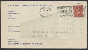 1934 National Cartage & Storage Advertising Cover Winnipeg Exhibition Slogan