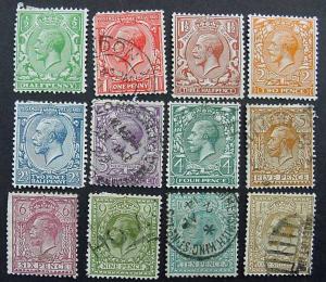 Great Britain, Scott 187-200, Mint and Used set