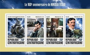2016 Centrafrique - Nikola Tesla. Y&T: 4560-4563; Michel: 6400-6403