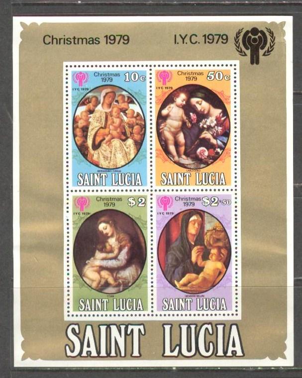 SAINT LUCIA Sc# 486a MNH FVF Souvenir Sheet Christmas