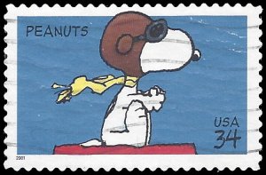 #3507 34c Peanuts Comic Strip, Snoopy 2001 Used