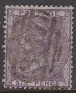 Great Britain 1856 QV 6d Lilac Sideface Sc#27 Fine Used