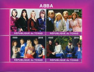 ABBA Stamps Chad 2018 MNH Music Popstars Pop Stars Celebrities 4v M/S