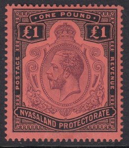 SG 98 Nyasaland Protectorate 1913. £1 purple & black/red. A pristine very...