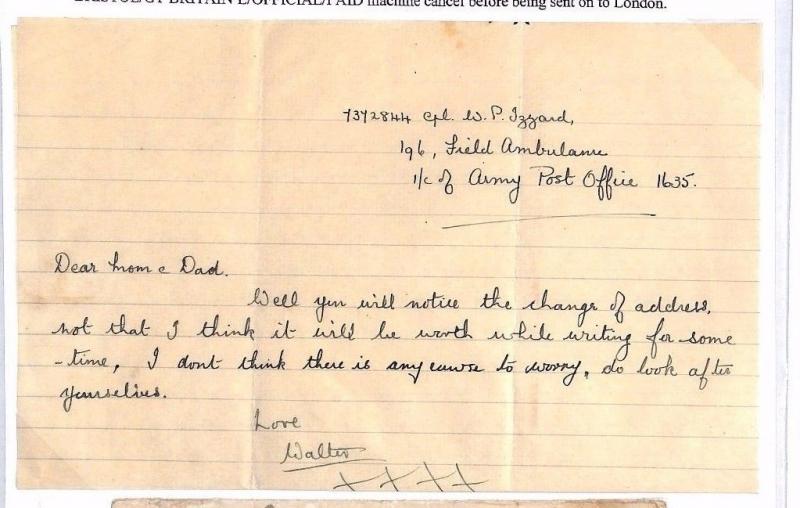 A1941.15 GB WW2 Bristol Official Paquebot Letter Military Ambulance/GB London 