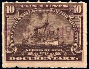 R168 10¢ Documentary Stamp (1898) Used/Date Stamped