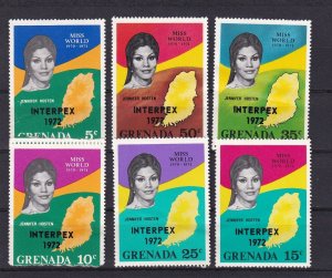 SA16d Grenada 1972 Philatelic Exhibition Interpex Miss World Overprinted stamps