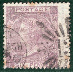 GB SCOTLAND Stamp SG.109 6d Mauve Plate 5 Edinburgh BRUNSWICK STAR *131* REDG135