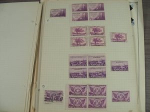 US, 100s of Stamps & a few Covers  mostly hinged on pages