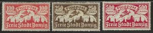 Danzig  C19-C21,  mint,  hinge  remnant. 1923. (d128)