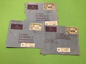 Brunei 1967 Kuala Belait Registered Airmail Cover fronts Ref 58726