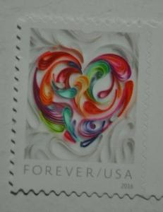 United States 2016 forever stamp love heart