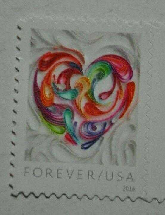 United States 2016 forever stamp love heart