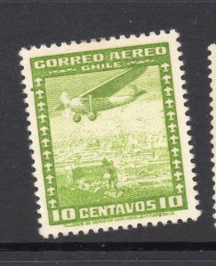 Chile 1920s-30s Airmail Early Issue Fine Mint Hinged Shade 10c. NW-13305